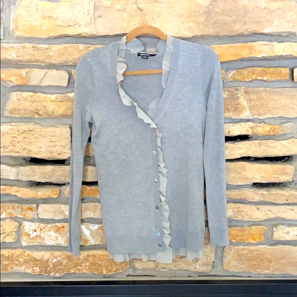 DKNY ruffle cardigan